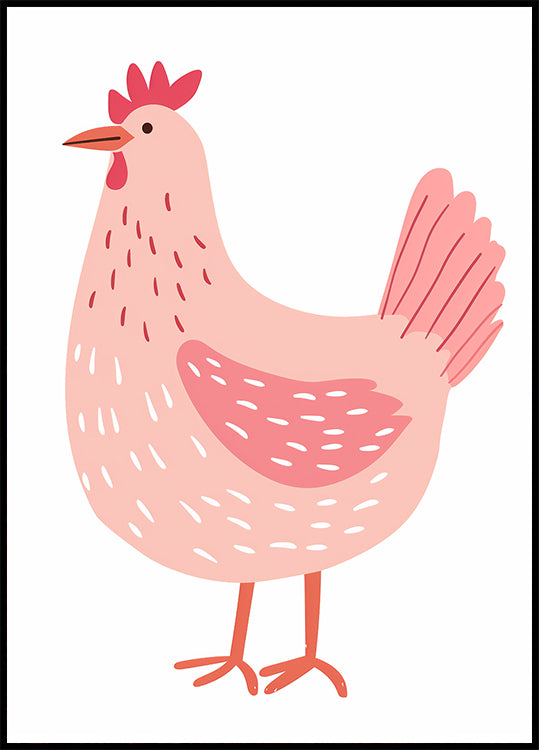 Pink Hen Plakat - Posterbox.dk