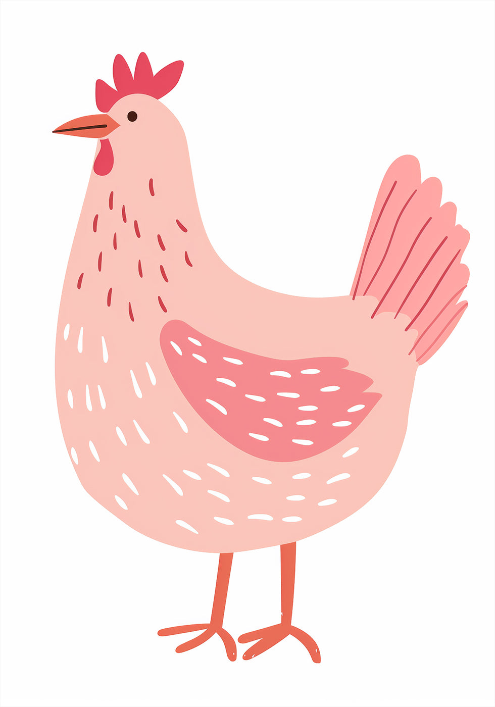 Pink Hen Plakat - Posterbox.dk