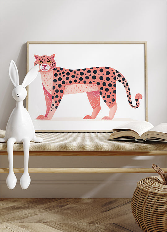 Pink Leopard Plakat - Posterbox.dk