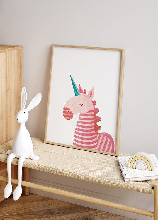 Pink Unicorn Plakat - Posterbox.dk