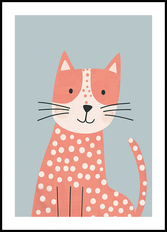 Polka Dot Cat Plakat - Posterbox.dk