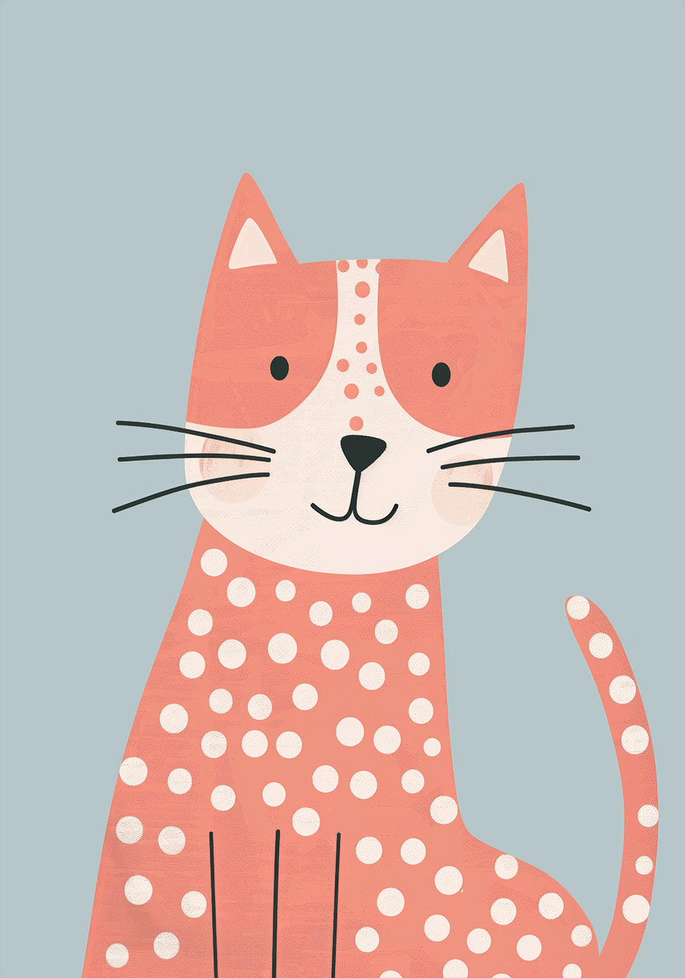 Polka Dot Cat Plakat - Posterbox.dk