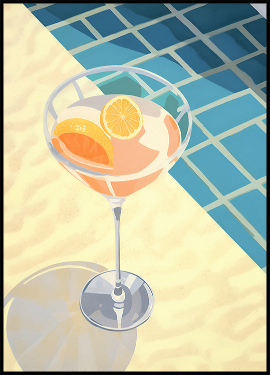 Poolside Citrus Cocktail, summer drink Plakat - Posterbox.dk