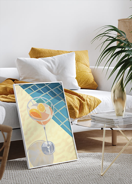 Poolside Citrus Cocktail, summer drink Plakat - Posterbox.dk