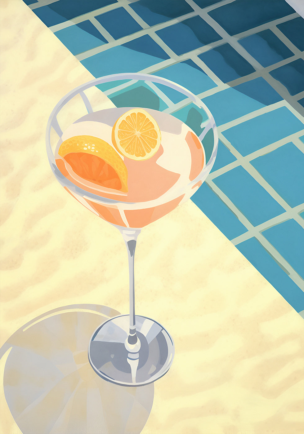 Poolside Citrus Cocktail, summer drink Plakat - Posterbox.dk