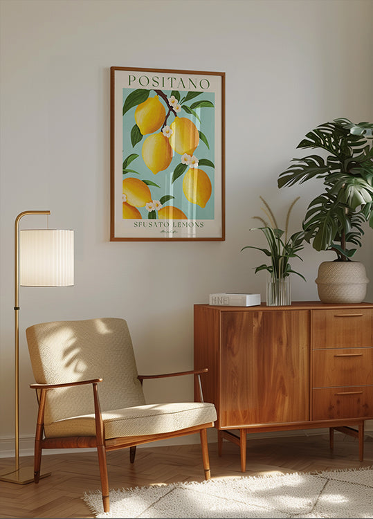Positano Lemons, Amalfi Coast Citrus Plakat - Posterbox.dk