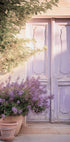 Purple Door with Flowers Plakat - Posterbox.dk