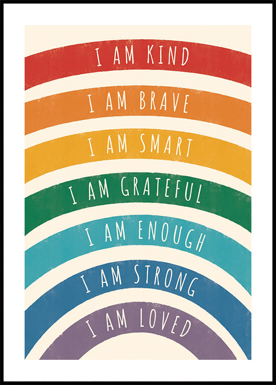 Rainbow Affirmations Plakat - Posterbox.dk