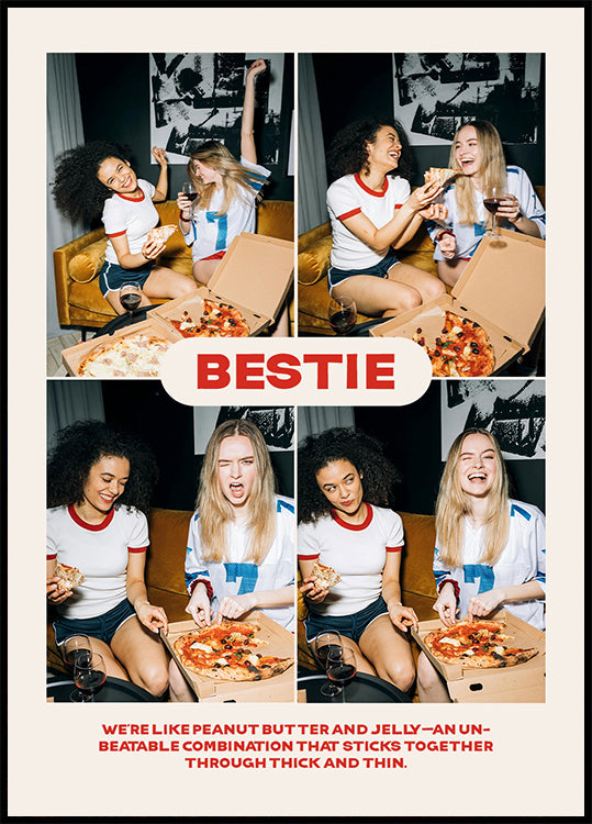 Retro Best Friend Personalized Collage Plakat - Posterbox
