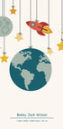 Rocket And Planets, Personalized Baby Boy Plakat - Posterbox.dk