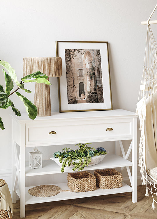 Rustic Street in Èze Plakat - Posterbox.dk