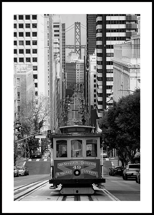 San Francisco Cable Car and Skyline Plakat - Posterbox.dk