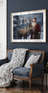 Santa Claus with Reindeer Plakat - Posterbox.dk