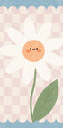 Smiley Flower On Pastel checkered Background Plakat - Posterbox.dk