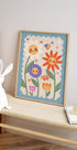 Smiley Flowers, whimsical Floral Plakat - Posterbox.dk