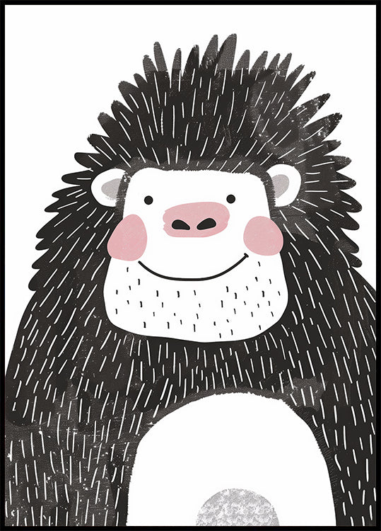 Smiling Gorilla Illustration Plakat - Posterbox.dk