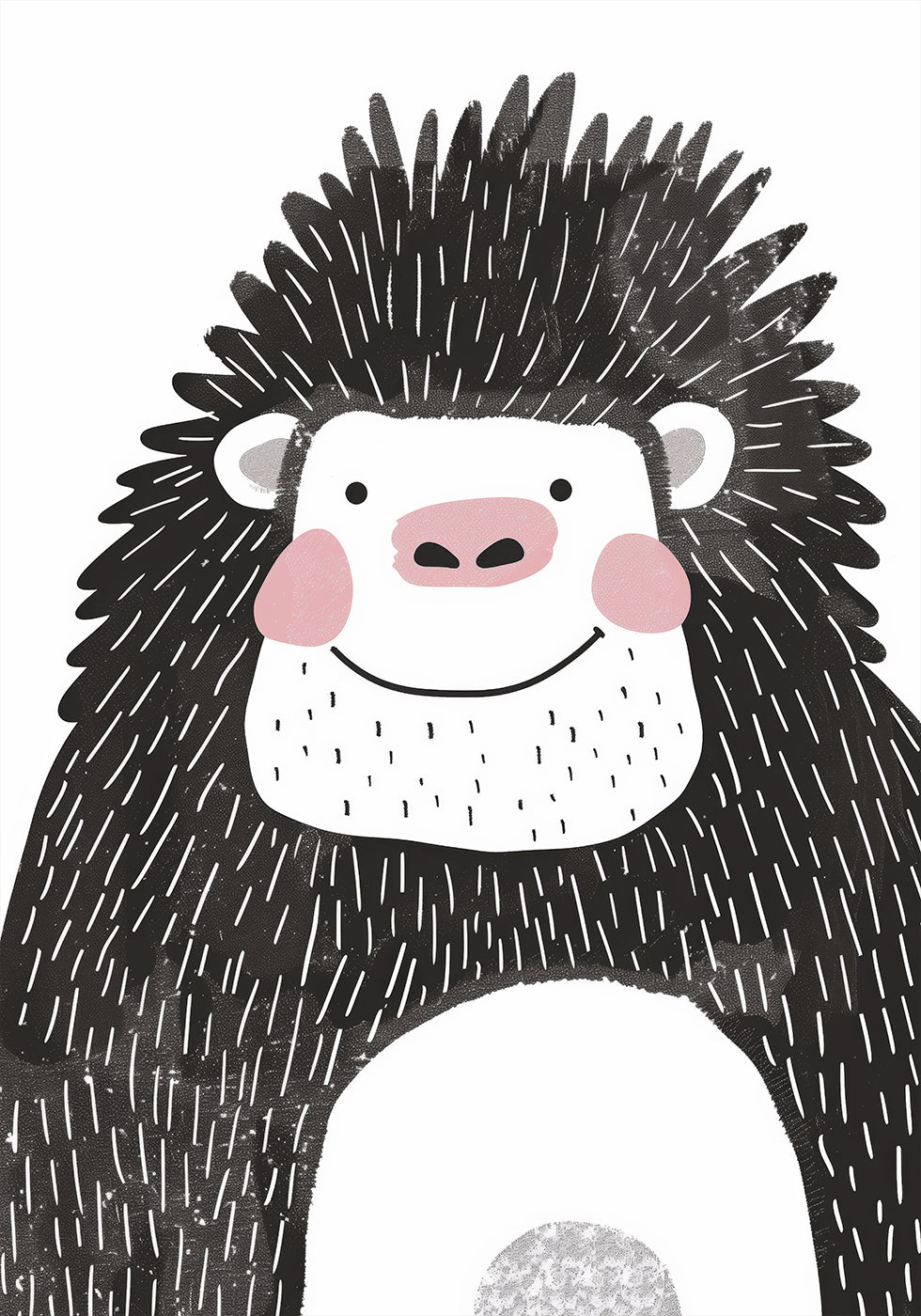 Smiling Gorilla Illustration Plakat - Posterbox.dk