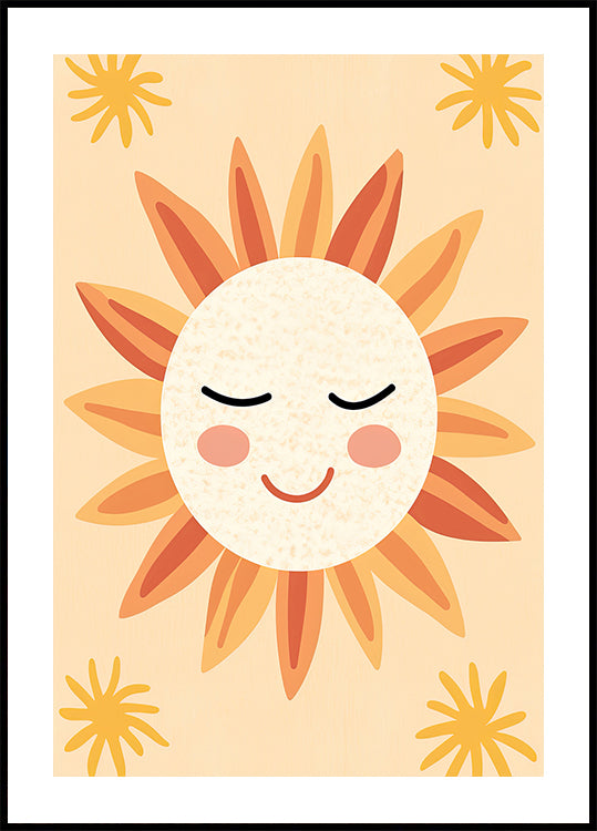 Smiling Sun Illustration Plakat - Posterbox.dk