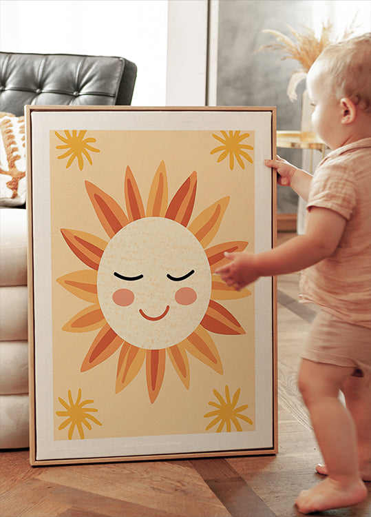 Smiling Sun Illustration Plakat - Posterbox.dk