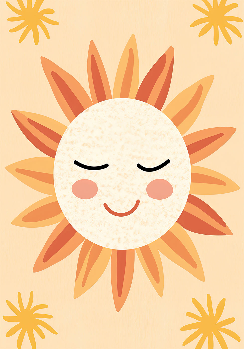 Smiling Sun Illustration Plakat - Posterbox.dk