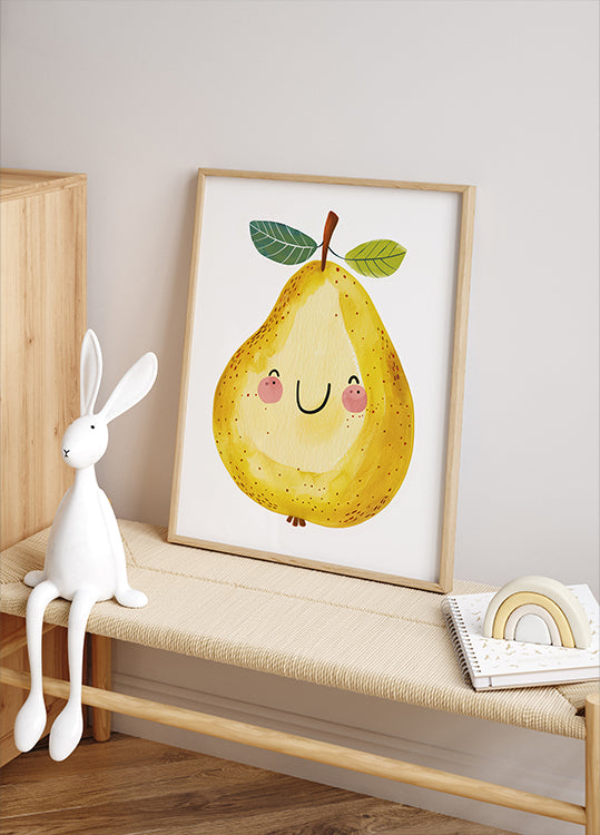 Smiling Yellow Pear Plakat - Posterbox.dk
