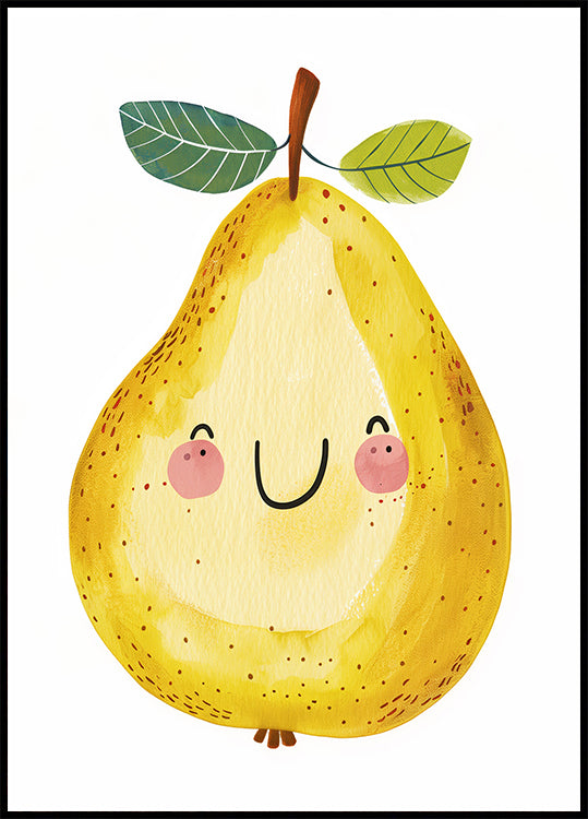 Smiling Yellow Pear Plakat - Posterbox.dk