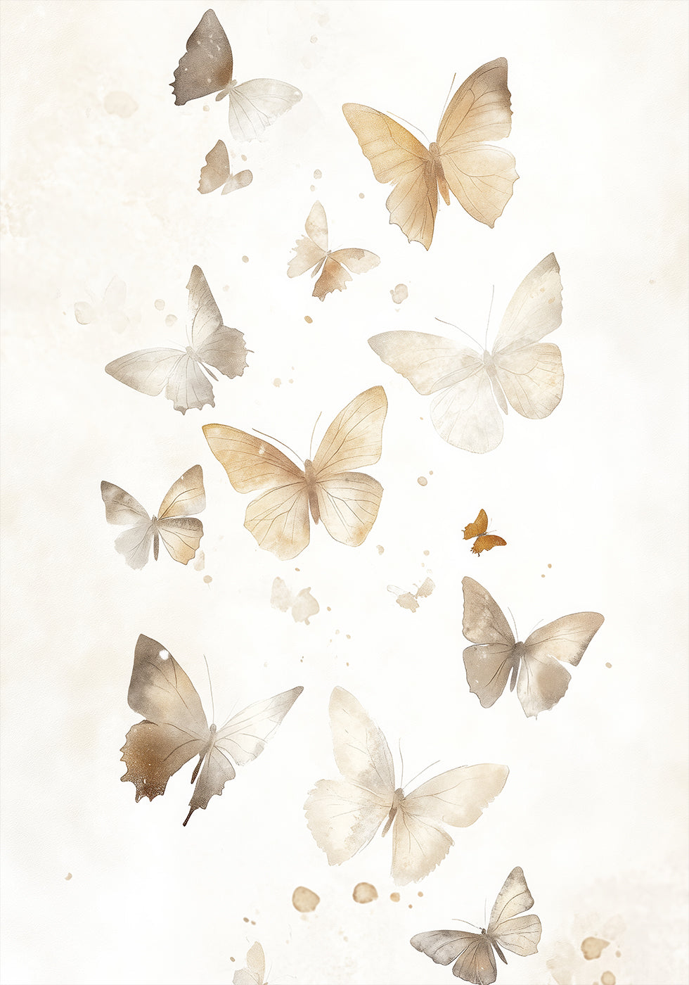 Soft Butterflies Plakat - Posterbox.dk