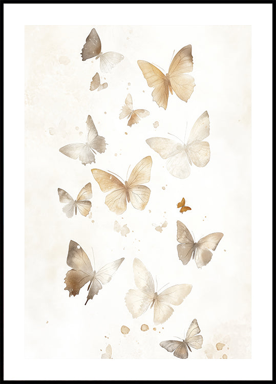 Soft Butterflies Plakat - Posterbox.dk