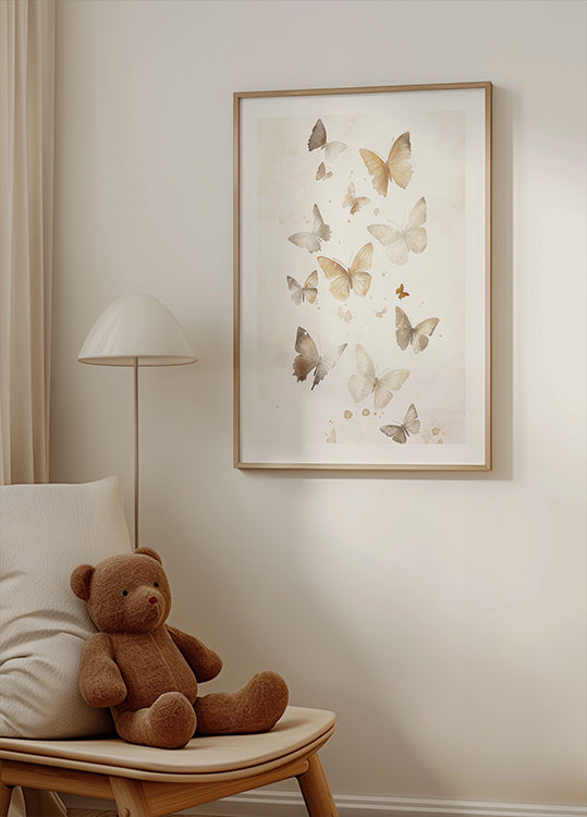 Soft Butterflies Plakat - Posterbox.dk