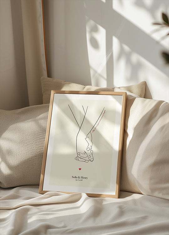 Souls Entwined in Time, Holding Hands Personalized Plakat - Posterbox.dk