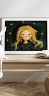 Starry-Eyed Girl, Dreamy Night Sky Plakat - Posterbox.dk