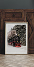 Steam Train in Snowy Forest Plakat - Posterbox.dk