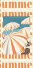 Summer Umbrellas Print, Striped Parasols Art, Coastal Beach Scene Plakat - Posterbox.dk