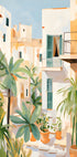 Sunlit Courtyard, Mediterranean terrace Plakat - Posterbox.dk
