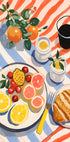 Sunny Breakfast, citrus and croissant art Plakat - Posterbox.dk