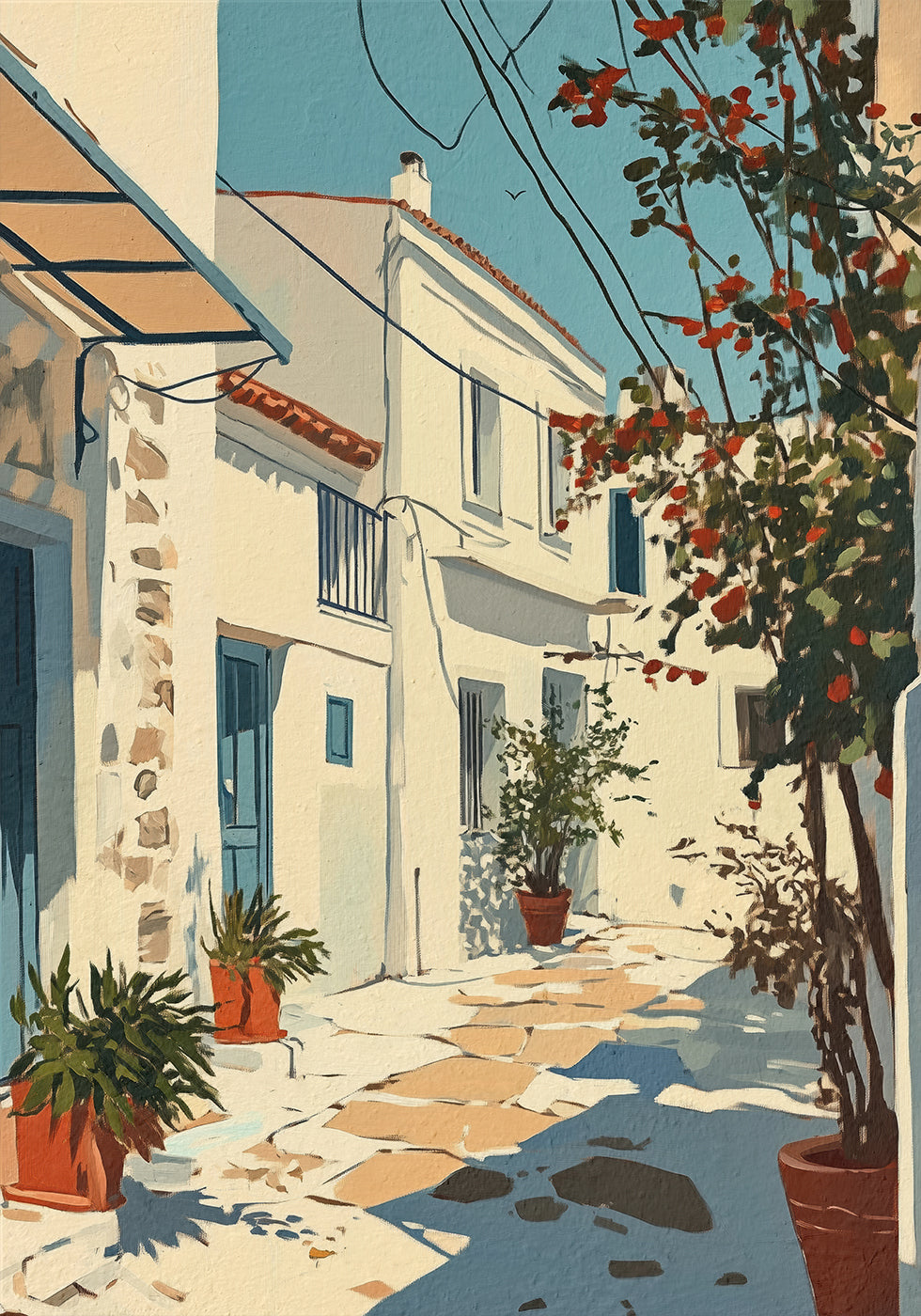 Sunny Mediterranean Alley Plakat - Posterbox.dk