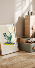 Surfing T-Rex Plakat - Posterbox.dk