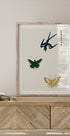 Swallow and Butterflies Print, Taguchi Tomoki Japanese Art Plakat - Posterbox.dk