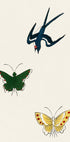 Swallow and Butterflies Print, Taguchi Tomoki Japanese Art Plakat - Posterbox.dk