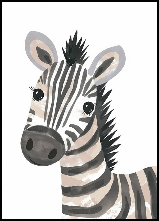 Sweet Zebra With Lashes Plakat - Posterbox.dk