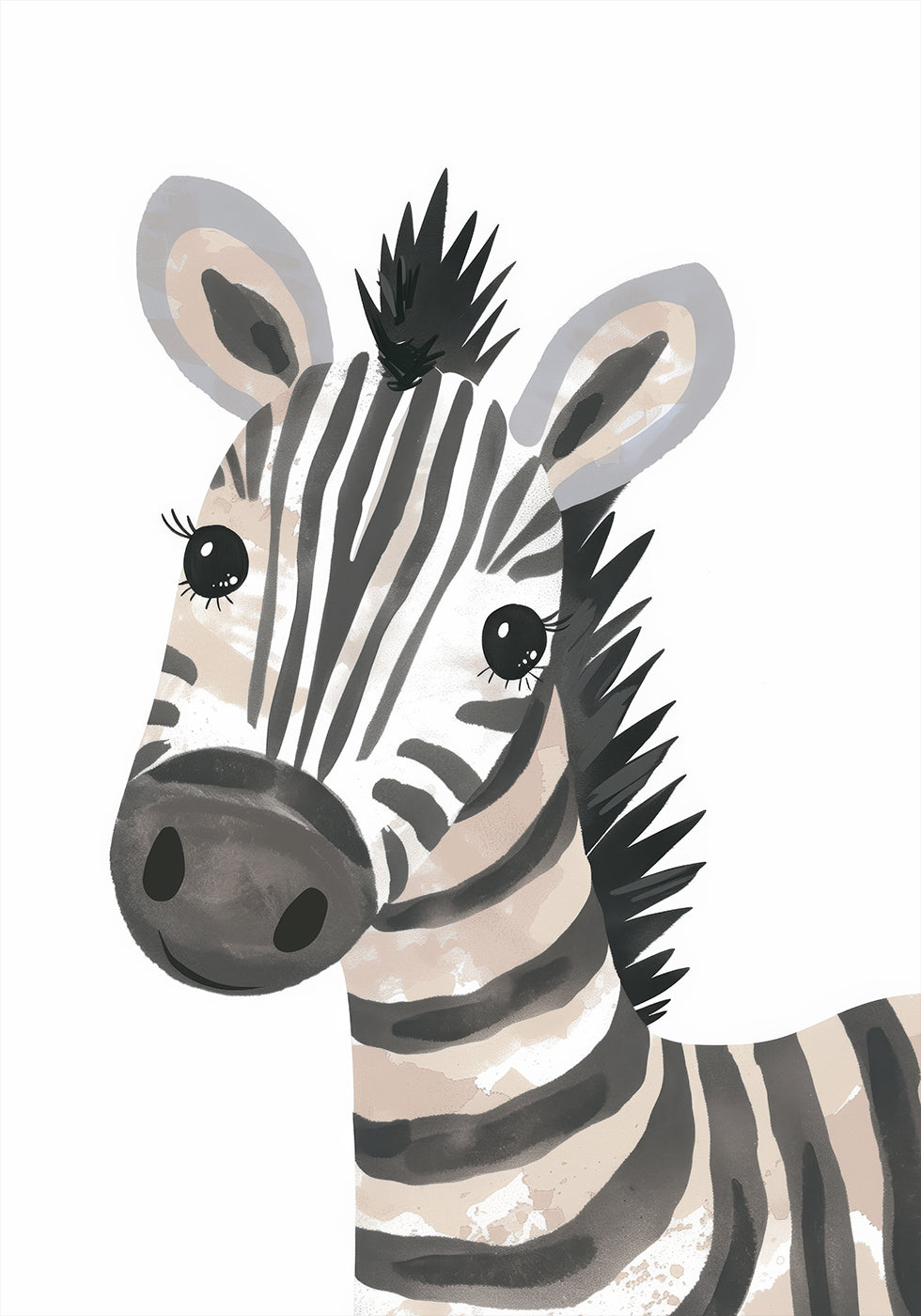 Sweet Zebra With Lashes Plakat - Posterbox.dk