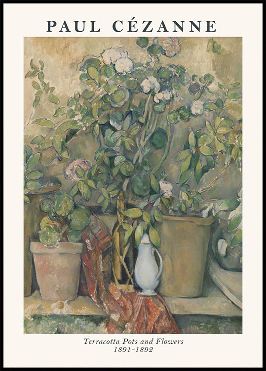 Terracotta Pots and Flowers, Cézanne Still Life Plakat - Posterbox.dk