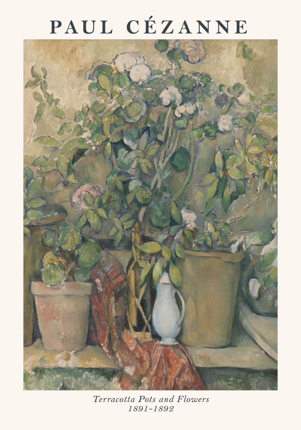 Terracotta Pots and Flowers, Cézanne Still Life Plakat - Posterbox.dk