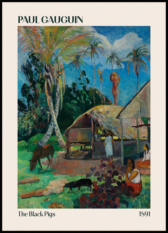 The Black Pigs, Paul Gauguin 1891 Plakat - Posterbox.dk
