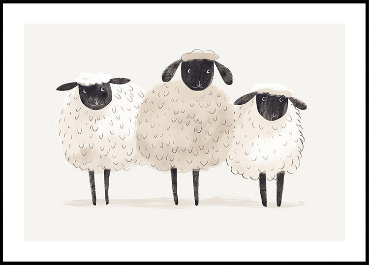 Trio Of Sheep Plakat - Posterbox.dk