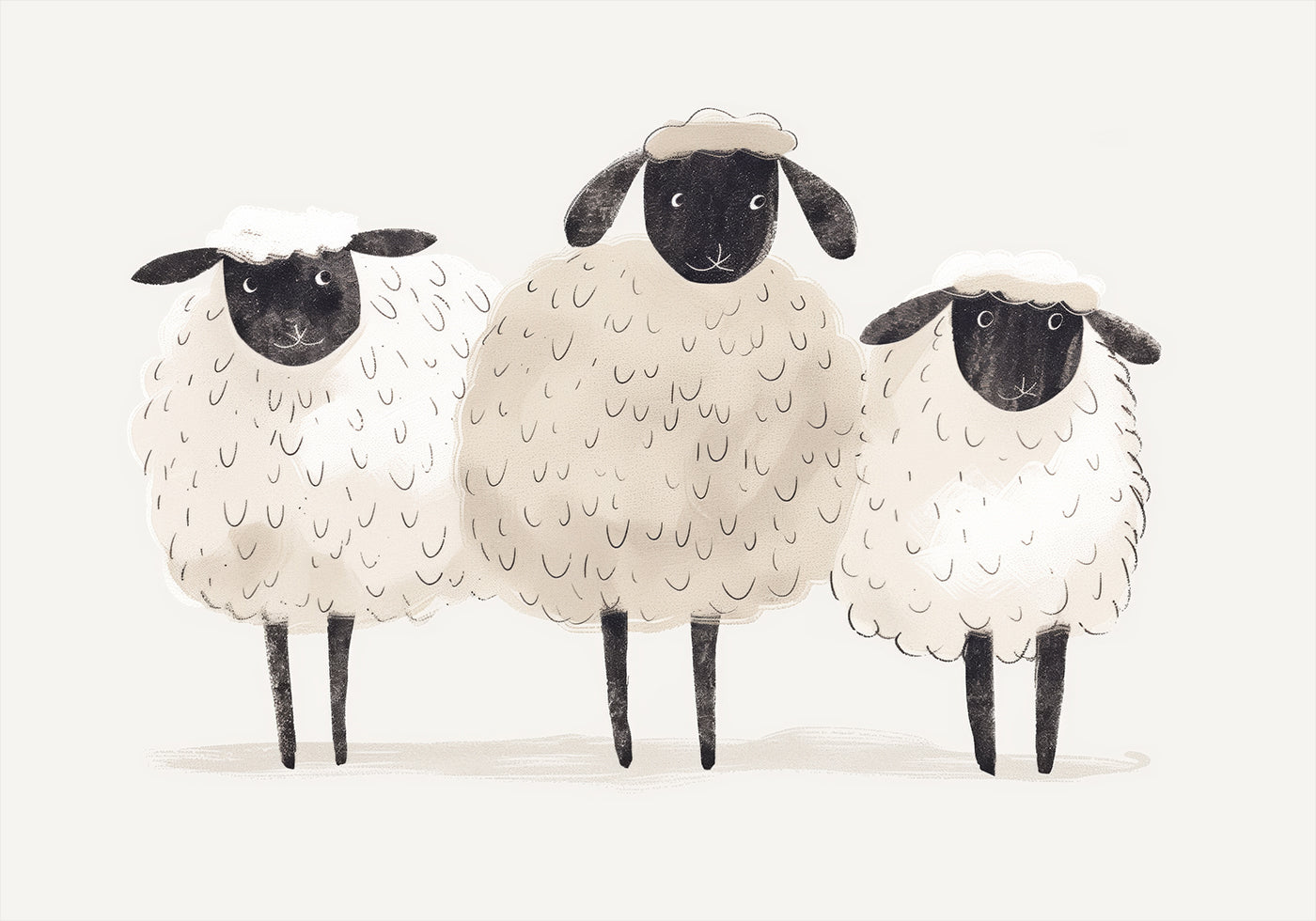 Trio Of Sheep Plakat - Posterbox.dk