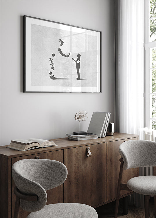 True Sacrifice, Puzzle Piece Silhouette Plakat - Posterbox.dk