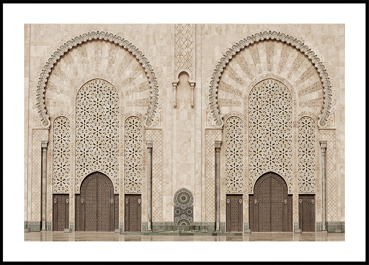 Twin Doors of Hassan II Mosque, Casablanca Plakat - Posterbox.dk