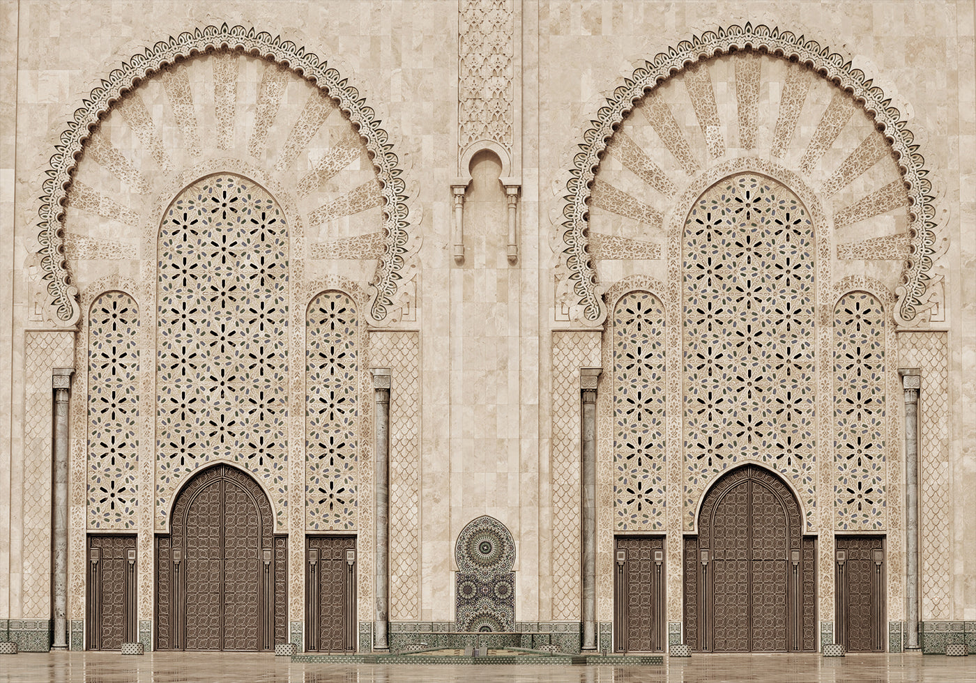 Twin Doors of Hassan II Mosque, Casablanca Plakat - Posterbox.dk
