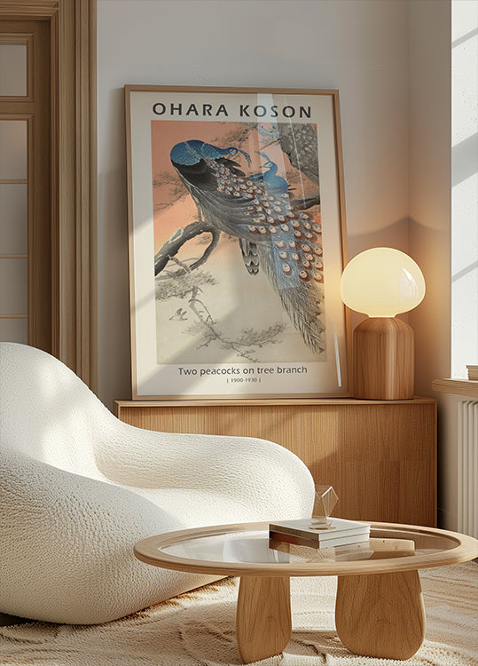 Two Peacocks, Japanese Woodblock By Ohara Koson Plaklat - Posterbox.dk